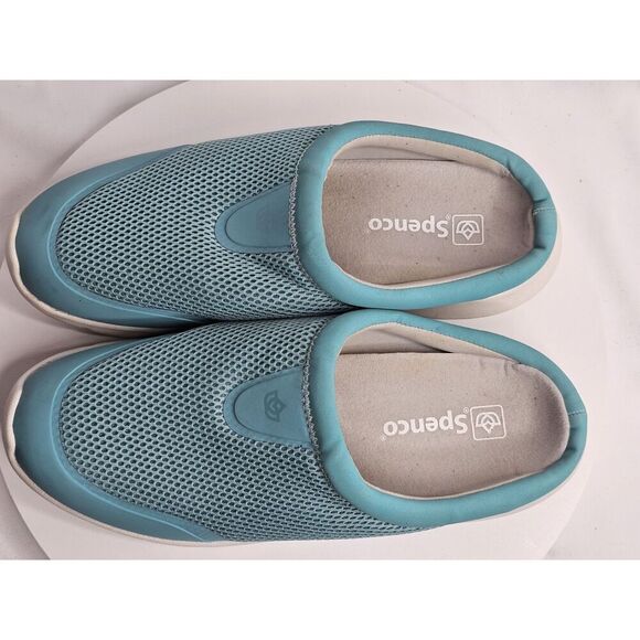 Spenco Bliss Sneaker Mule Womens 10 D Aqua Blue Slip On Casual Comfort Shoes - Picture 6 of 7